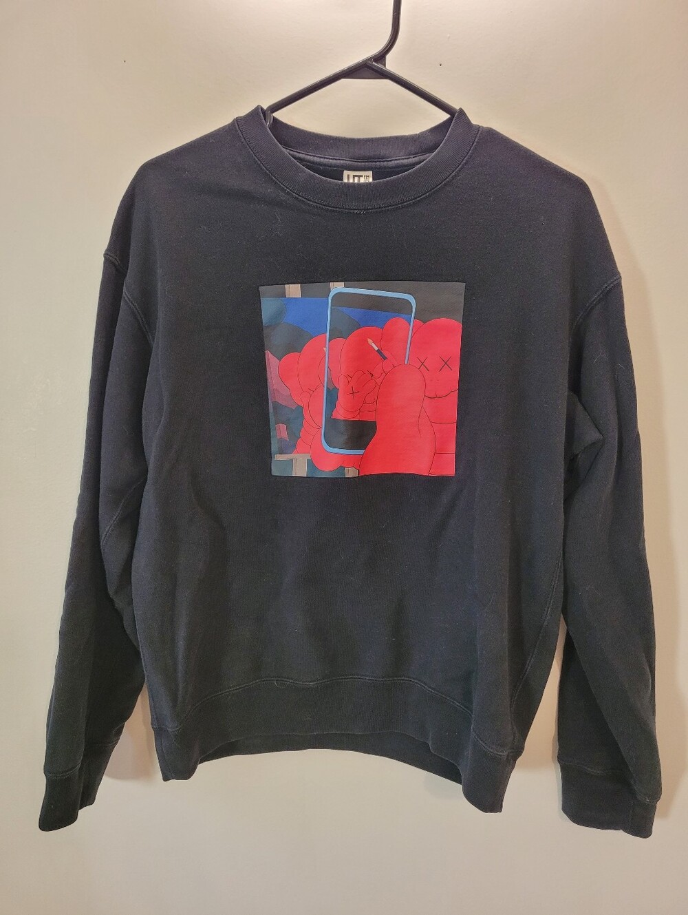 Uniqlo x KAWS x WARHOL Crewneck Sweatshirts Black Red Print - Size XS